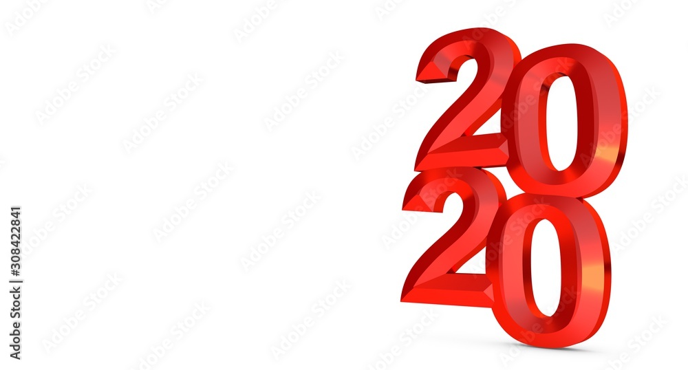2020 New Year isolated on Background. 3d Illustration 2020 New Year isolated on Background. 3d Illustration