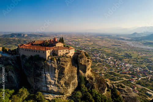 aerial view from the Monastery of the Varlaam in Meteora, Greece