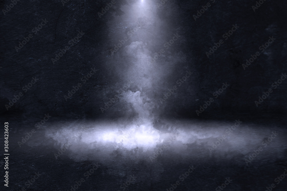 Texture dark concentrate floor with mist or fog