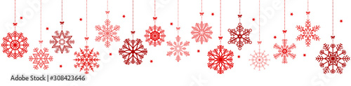 hanging snow stars banner for christmas greetings time