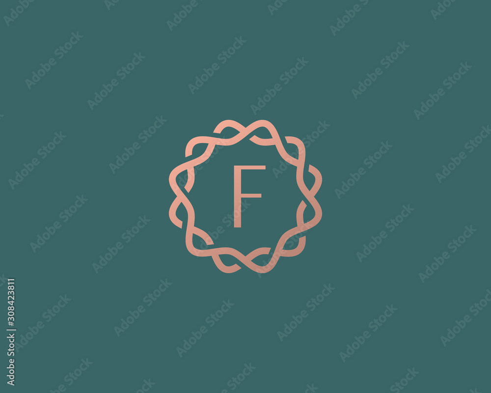Abstract linear monogram letter F logo icon design modern minimal style ...
