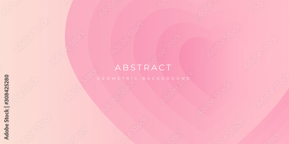 Pink Love Valentine Hearth Abstract Background Vector Banner Presentation