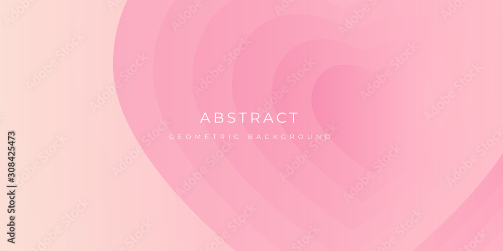 Pink Love Valentine Hearth Abstract Background Vector Banner Presentation