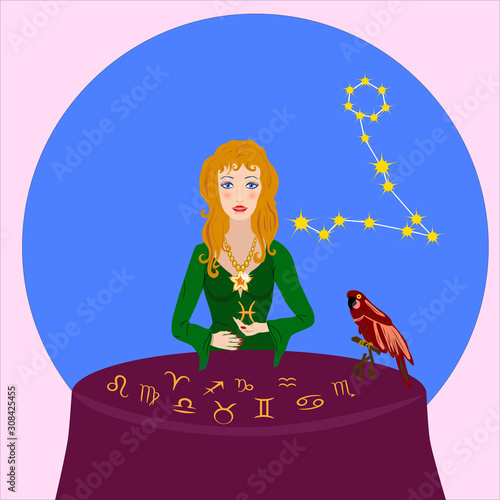 astrologer and fortune-teller with fish sign