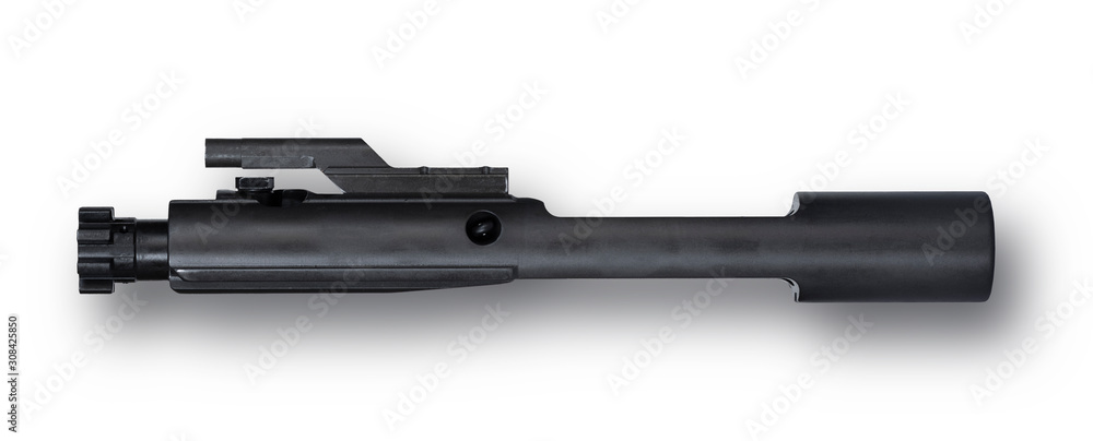Assault rifle bolt carrier group with drop shadow Assault rifle bolt carrier group with drop shadow