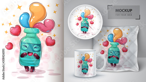 Love botle poster and merchandising
