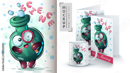 Cute experiment poster and merchandising