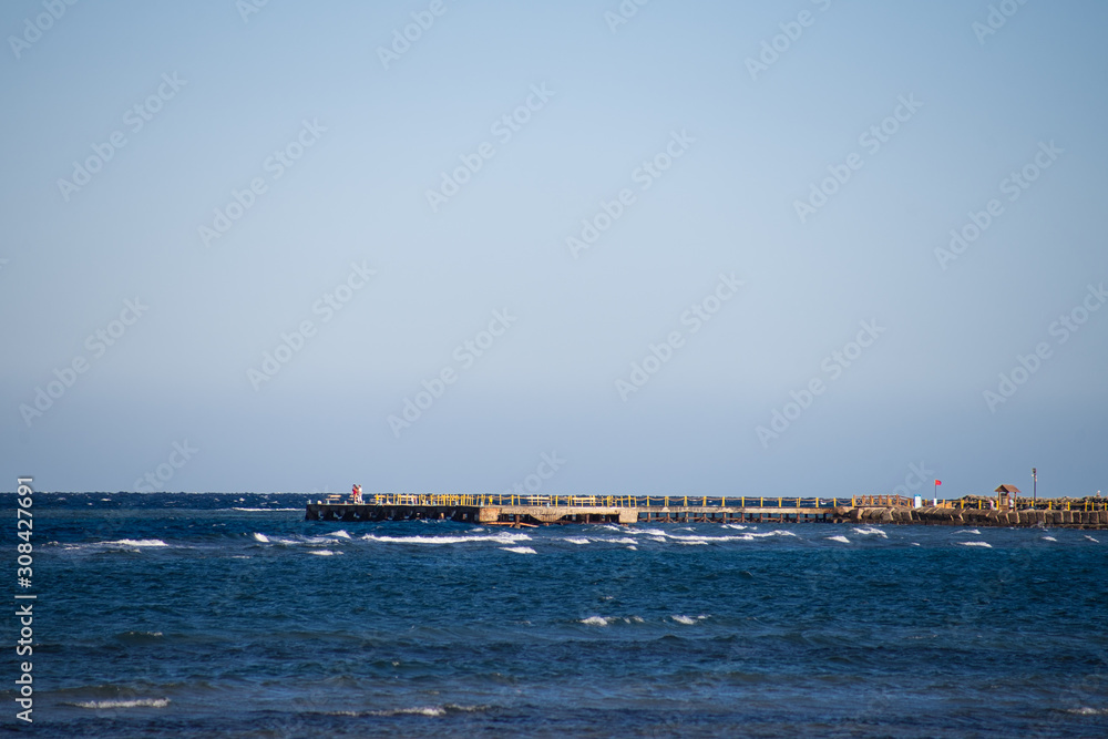 View of a jetty on Egypt's Red Sea coast.