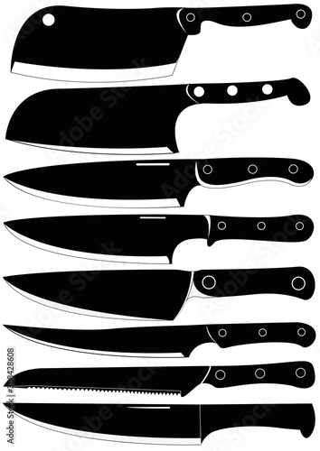 illustration of knife set illustration - vector knife illustration, sluet knife equipment