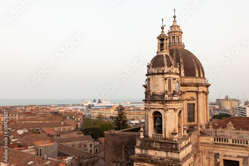 Top view of St. Agata church, Catania