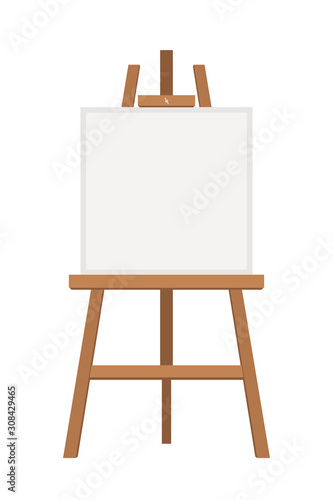 Blank painting easel flat vector illustration