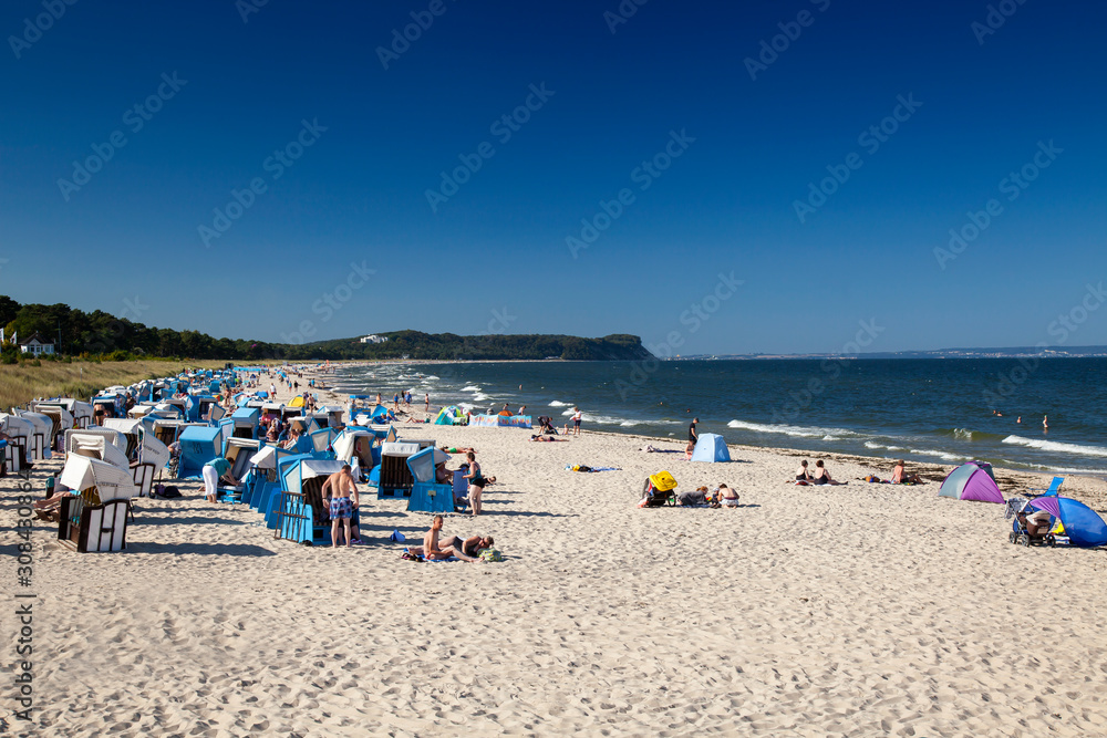 Beach in the seaside Göhren, Ruegen Island, Mecklenburg-Vorpommern, Germany, Europe