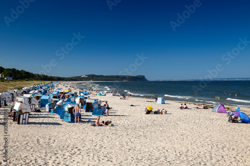 Fototapeta Naklejka Na Ścianę i Meble -  Beach in the seaside Göhren, Ruegen Island, Mecklenburg-Vorpommern, Germany, Europe