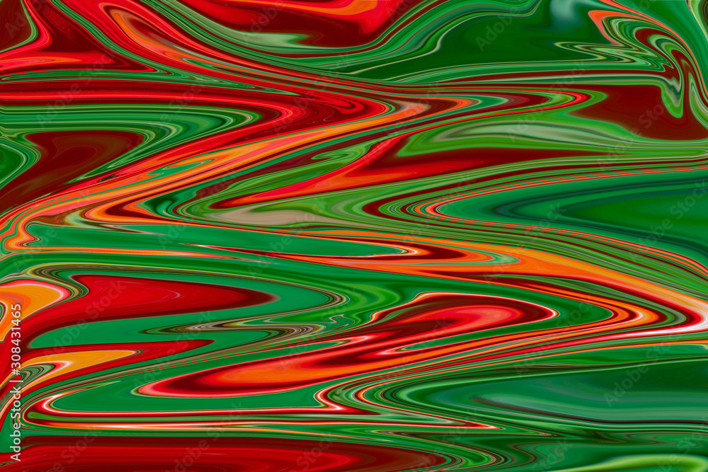 Abstraction with red wavy lines for the background.