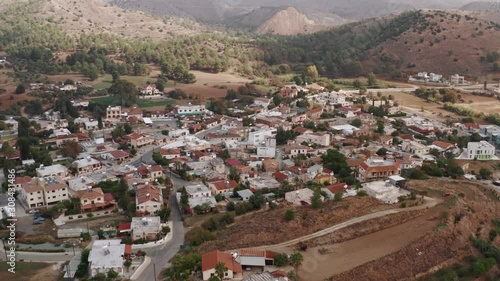 Wallpaper Mural Old village in Cyprus mountains Mosfiloti or Mosfilioti, aerial view. Beautiful old houses in valley Torontodigital.ca
