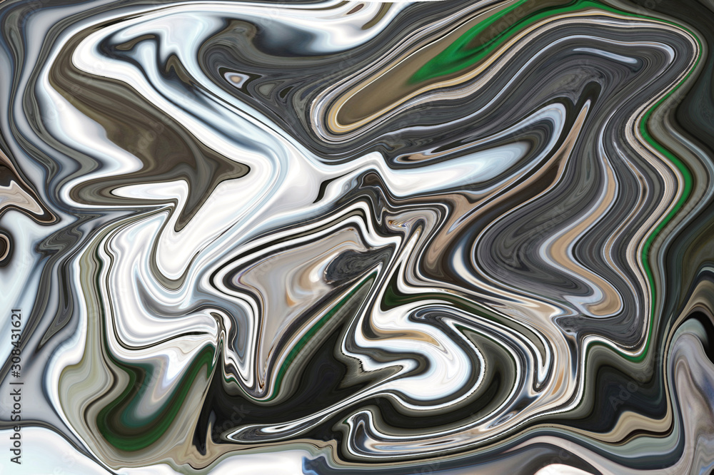 Obraz premium Abstraction with smooth lines in a light gray hue, silver color in wavy images.
