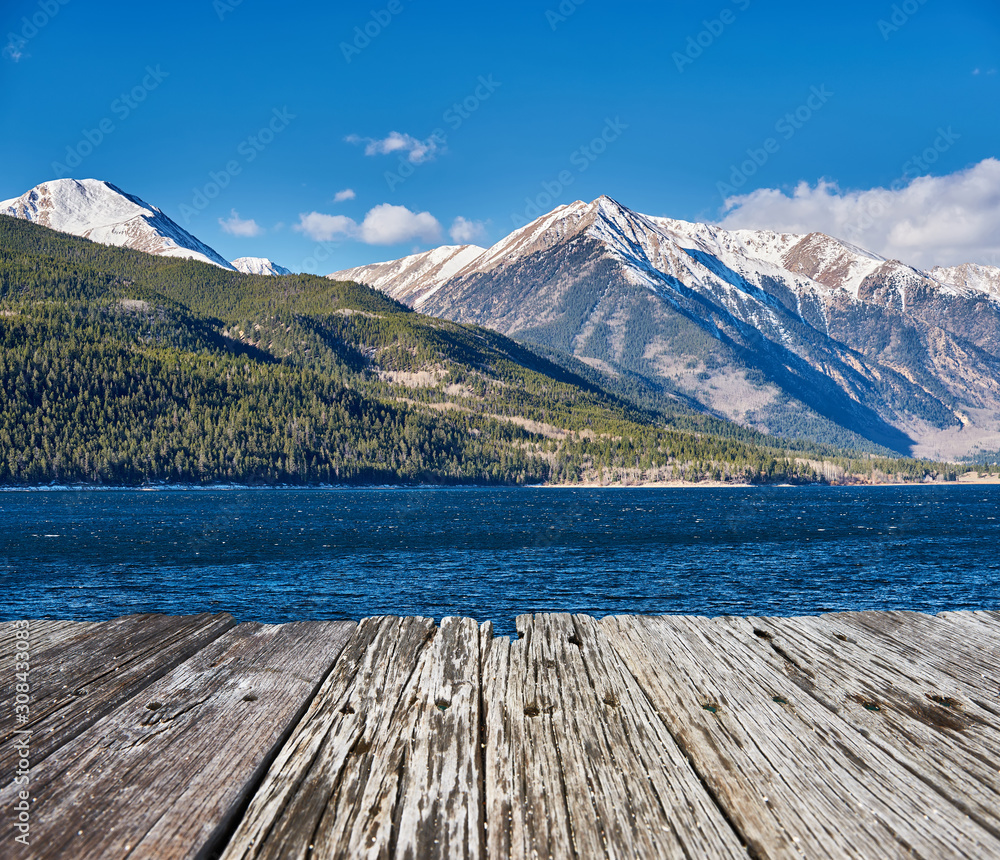 Mountain and lake. Rocky Mountains, Colorado, USA.