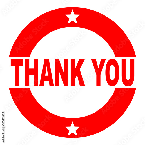 Thank You Red Rubber Ink Stamp