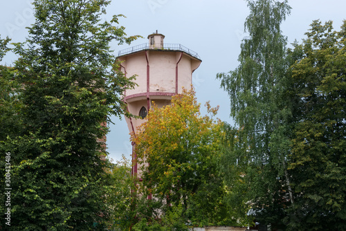 Old high water tower in the city of Bologoe