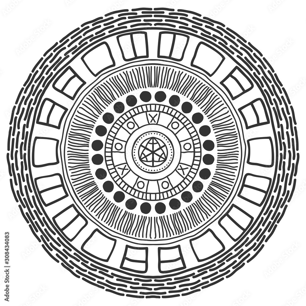 Mandala pattern black and white. Vector mystical background. Mandala pattern black and white. Vector mystical background.