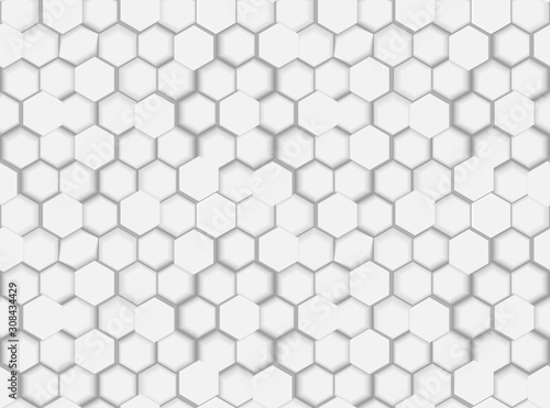 Fototapeta Naklejka Na Ścianę i Meble -  Abstract Seamless Hexagonal Pattern Texture with 3d Hexagons and Shades