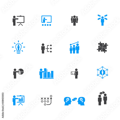 Business training icon set 