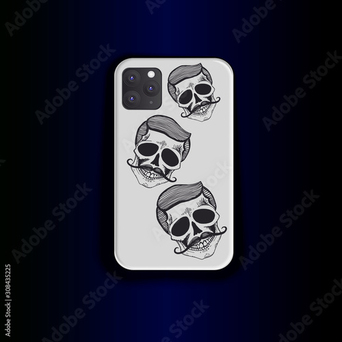 Mock up smartphone, smartphone vector template. Stylish design print smartpho...