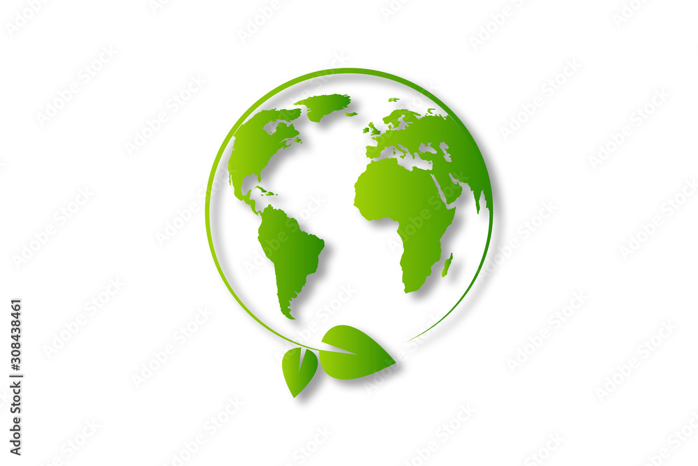 Eco green concept with world map