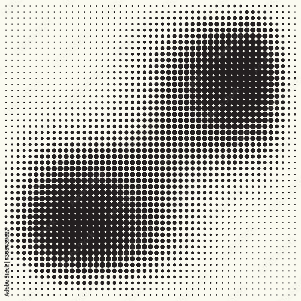 Pop Art pattern halftone design. Modern textile print with dots. Vector fashion background. Grunge dirty circles.