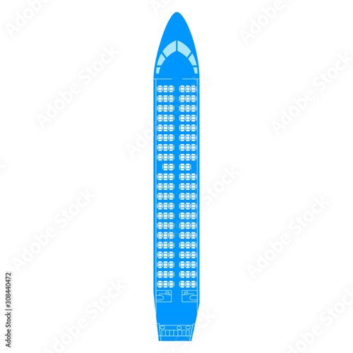 Airbus A318-9 Aircraft Types PAX passengers seat chair scheme in airplane