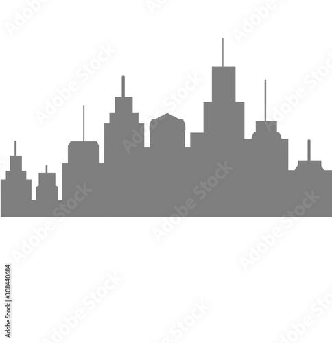 silhouette of city icon on white background