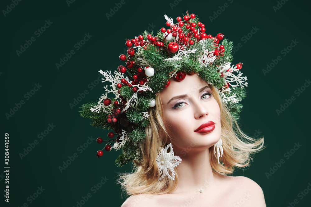 beauty in a Christmas wreath