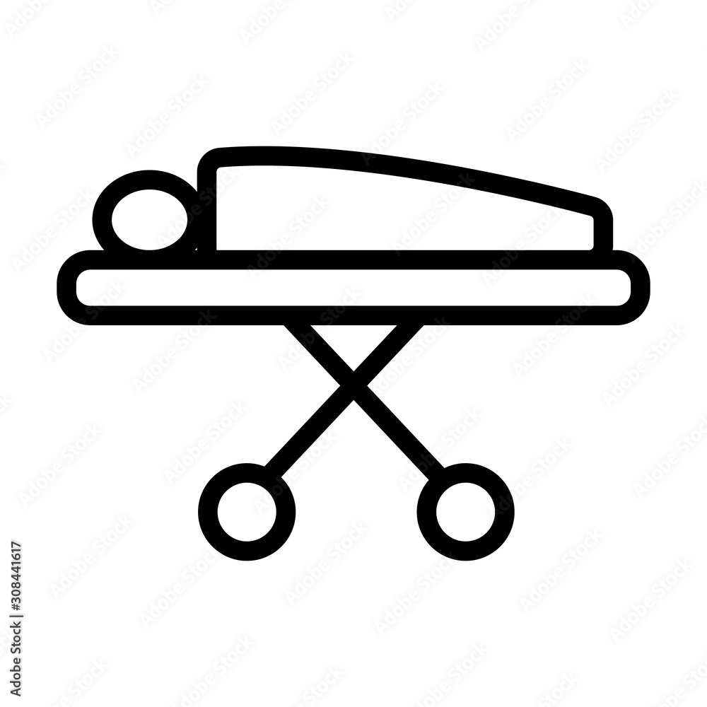 patient on the couch icon vector. Thin line sign. Isolated contour symbol illustration patient on the couch icon vector. Thin line sign. Isolated contour symbol illustration