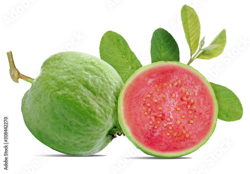 Fresh guava fruit isolated on white background