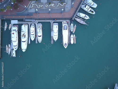 Viaduct Basin, Auckland / New Zealand - December 9, 2019: The beautiful scene surrounding the Viaduct harbour, marina bay, Wynyard, St Marys Bay and Westhaven, all of New Zealand’s North Island photo