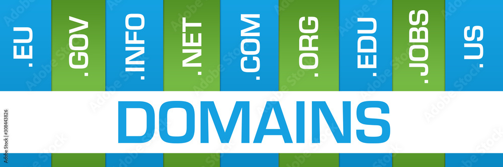 Domains Green Blue Boxes White Horizontal Text Domains Green Blue Boxes White Horizontal Text