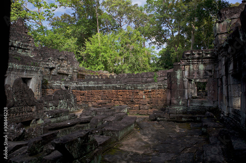 Inside the destroyed complexes in the Angkor Wat Archaeological Park  Siem Reap  Cambodia.