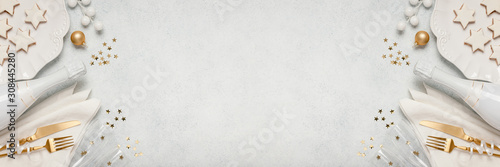 Christmas table setting. Christmas background