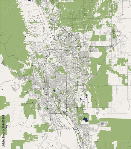 map of the city of Colorado Springs, USA
