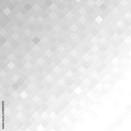Abstract squares background. White gray pixel mesh. Mosaic geometric pattern.