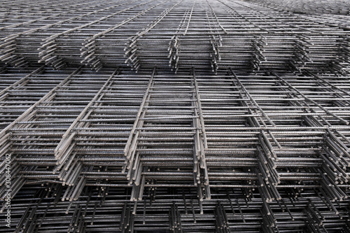 Rebar  reinforcing bars or steel close up  reinforcement steel  wires mesh of steel used as a tension device in reinforced concrete.