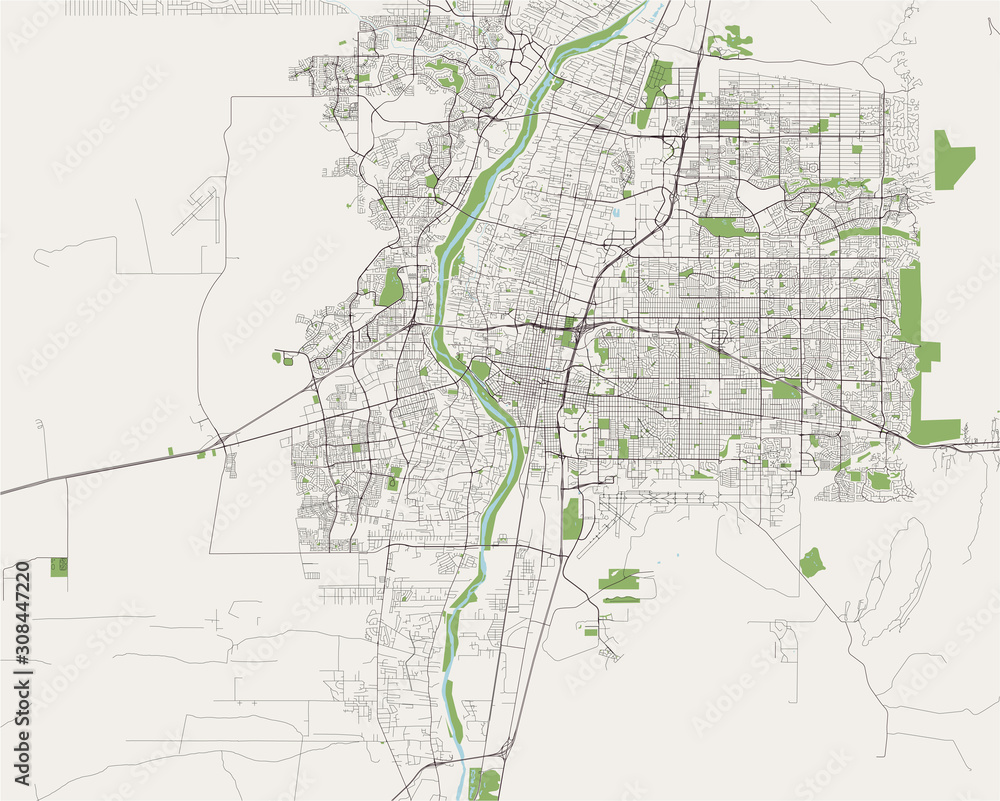 map of the city of Albuquerque, USA