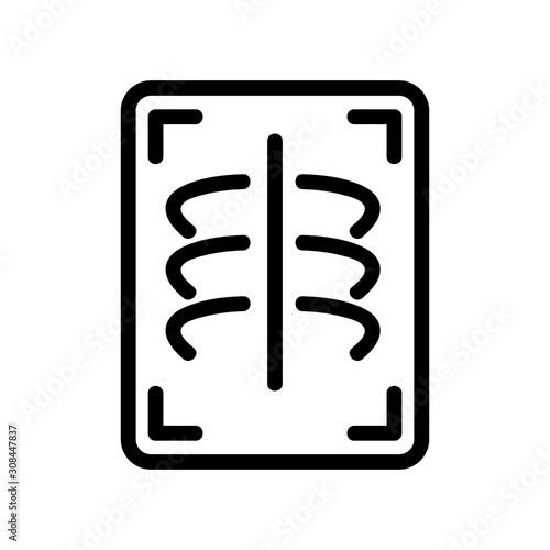 X-ray chest icon vector. Thin line sign. Isolated contour symbol illustration