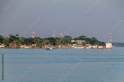 Jhalokati town from Bishkhali River, Bangladesh photo