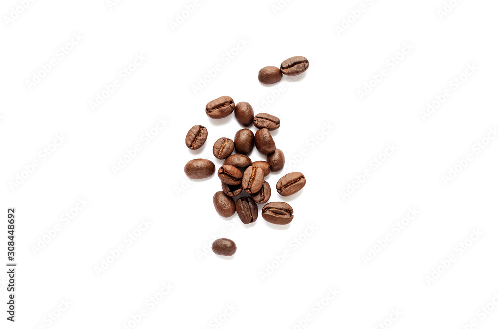 Naklejka premium Coffee beans. Isolated on a white background.