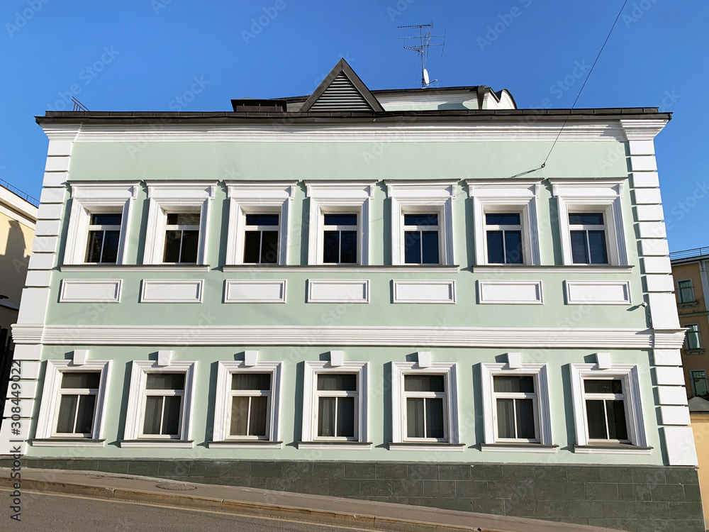 Fototapeta premium Moscow, Russia. Historical building at the address: Maly Ivanovsky lane, house 5, building 1