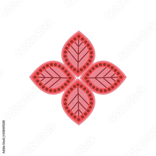 Flower and leaf retro nature pattern logo vector illustration 