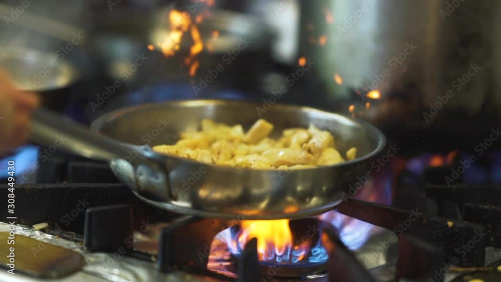 FHD Video of cooking vegetables on a frying pan FHD Video of cooking vegetables on a frying pan