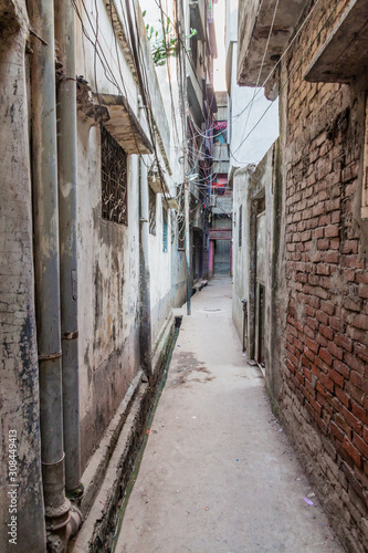 Very narrow alley in Old Dhaka  Bangladesh