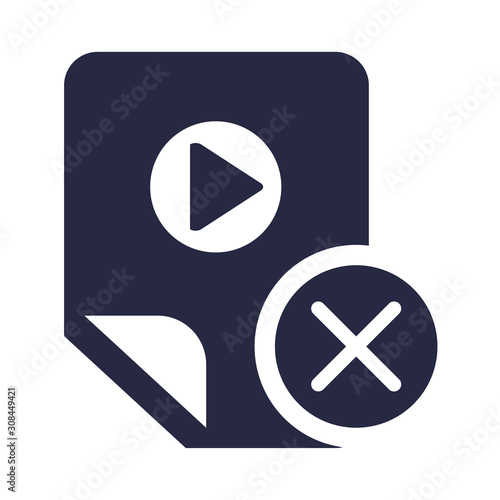 Multimedia player removal, app deletion glyph icon